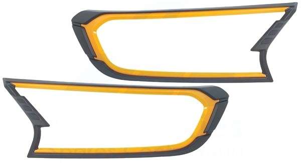 Ford Ranger (2015 Onward) Head Lamp Cover with Yellow Edging