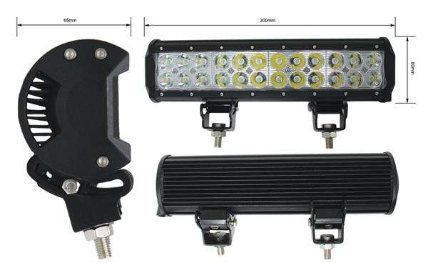 LED Spot Lamp Bar - Double Row - 72 Watt - 305mm x 73mm