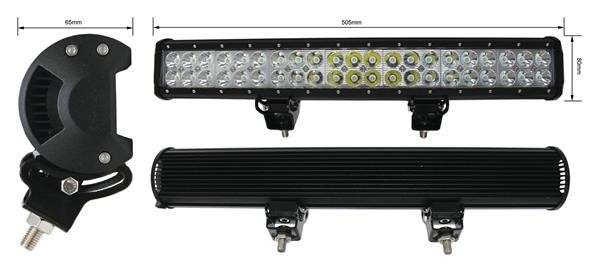LED Spot Lamp Bar - Double Row - 126 Watt - 505mm x 80mm