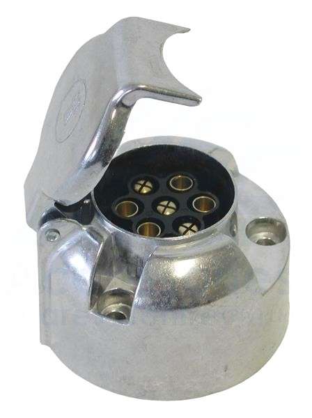 Trailer Power Socket - 7 Pin - Aluminium - Sunwagon