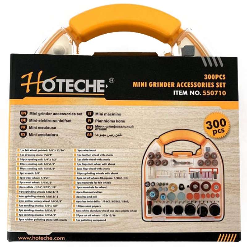 Hoteche Mini Grinder Set - 300 Pieces for Dremel and Rotary Power Tools