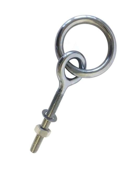 Long Welded Eye Bolt with Ring - 316SS - 150kg Load