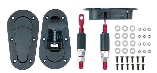 Hood Pin Kit - Black - Plastic with Aluminum Pins