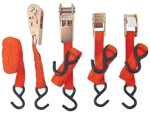 Tie Down Straps - 4 Piece (2 x Tie Down / 2 x Ratchets)