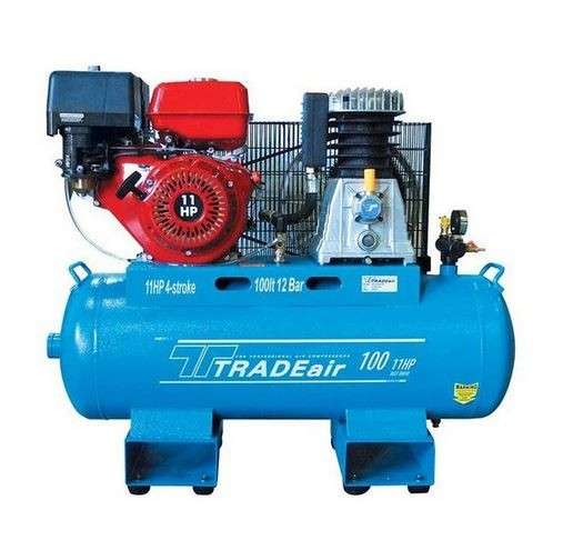 TradeAir Petrol Air Compressor - 100L / 8.2KW / 4 Stroke / 11 HP