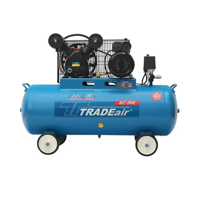 TradeAir Air V Head Belt Air Compressor / 150L / 2.2KW / 3HP