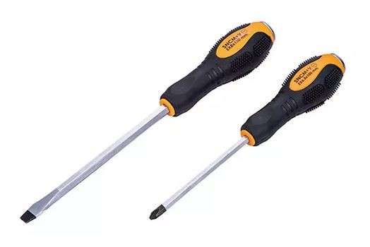 Screwdriver Set - 2 Piece - Flat + Phillips - Hammer Head