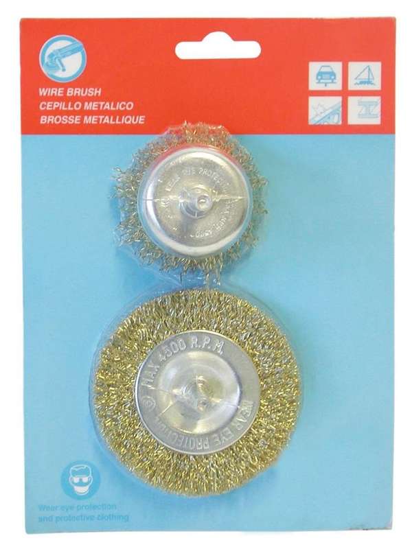 Wire Brush 2Pc 23 Assorted with Shaft