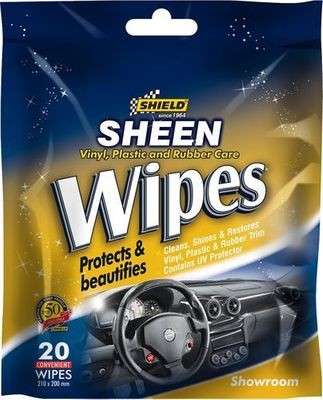Shield Sheen Vinyl, Plastic and Rubber Care Wipes - Showroom