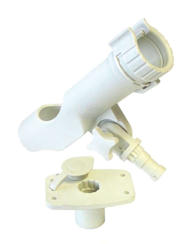 Rod Holder - Plastic with Flush Mount - White