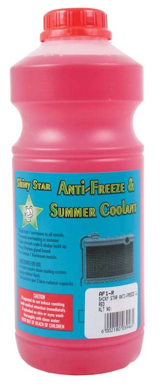 Shiny Star Anti-Freeze and Summer Coolant - Red - 1 Litre