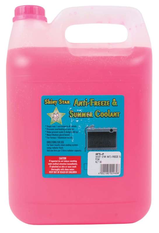 Shiny Star Anti-Freeze and Summer Coolant - Pink - 5 Litre