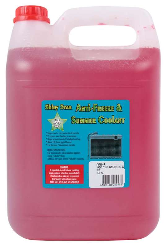 Shiny Star Anti-Freeze and Summer Coolant - Red - 5 Litre