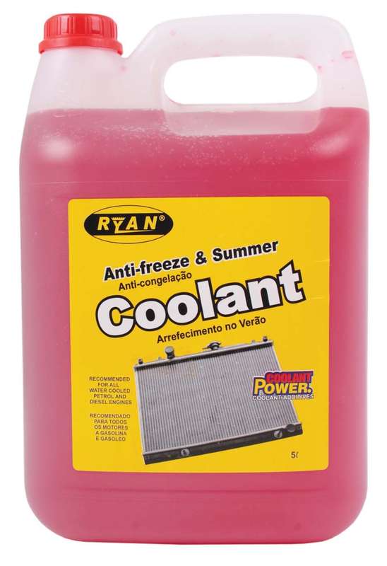 Ryan Anti-Freeze and Summer Coolant - Red - 5 Litre