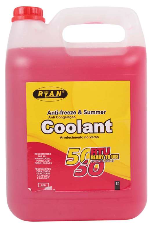 Ryan Anti-Freeze and Summer Coolant - RTU - Red - 5 Litre