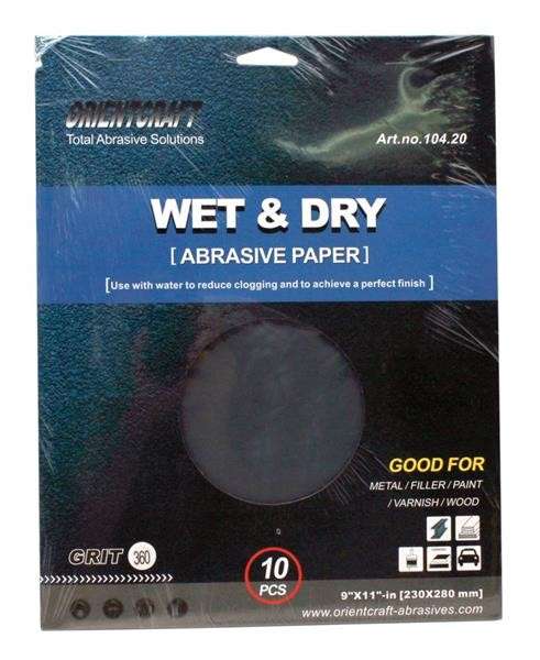 Water Paper  Grit 360(10)230X280mm Sheet