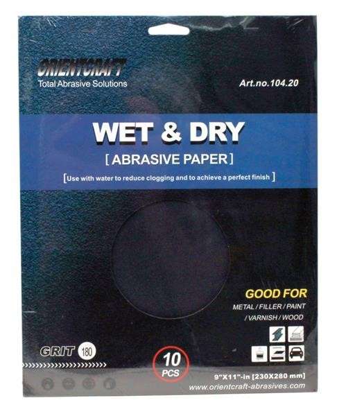 Water Paper Grit 180(10)230X280Sheet