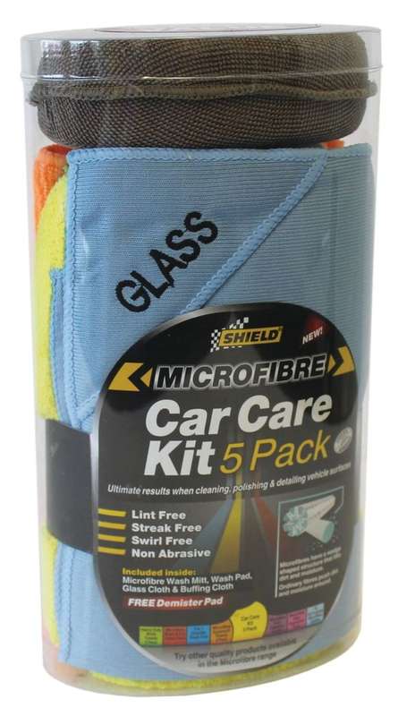 Shield Microfibre Cloth Car Care Kit - 5 Piece