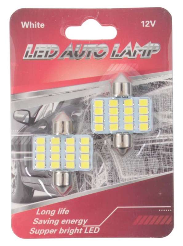 LED Globe 250A - 16SMD - 10mm x 31mm - 2 Piece