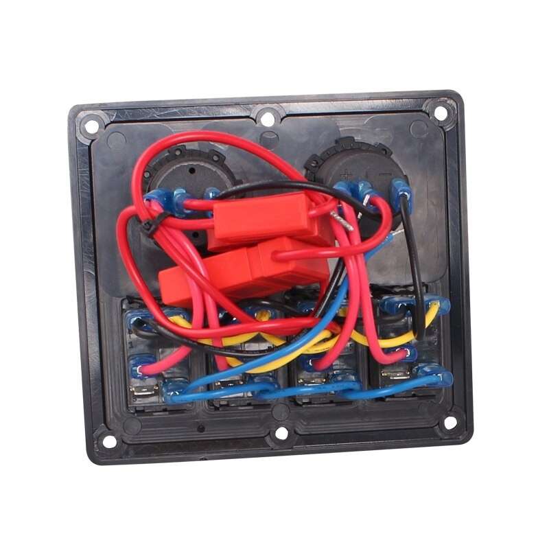 Switch Panel - 4 Gang - Cigarette Lighter Socket + USB