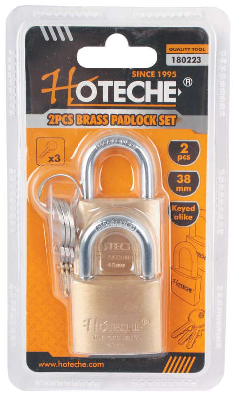 Brass Padlock - 38mm - Two Pack