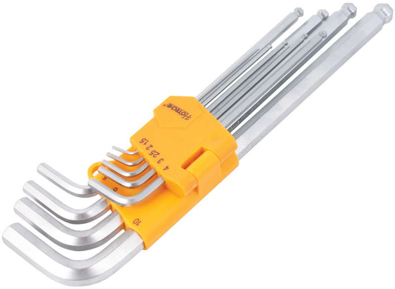 9 Piece Extra Long Ball Point Hex Key Wrench Set