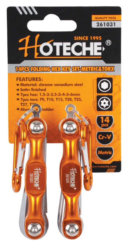 Folding Metric Hex and Torx Set - 14 Piece