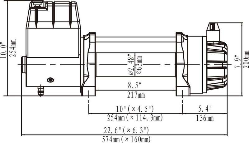 Runva 12 Volt - 9500lb (4309kg) Low Mounting with Synthetic Rope