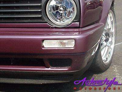 VW Golf MK2 White Front Indicators (pair)