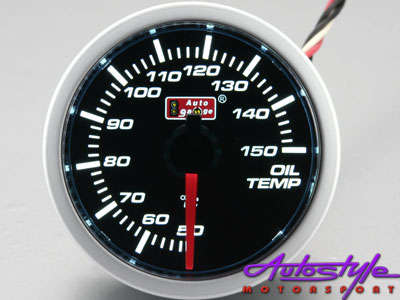 Autogauge Smoked Oil Temperature Gauge