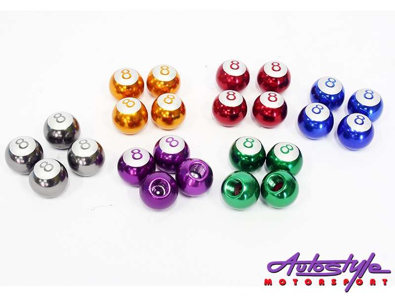 Decorative 8 Ball Style Wheel Valve Caps