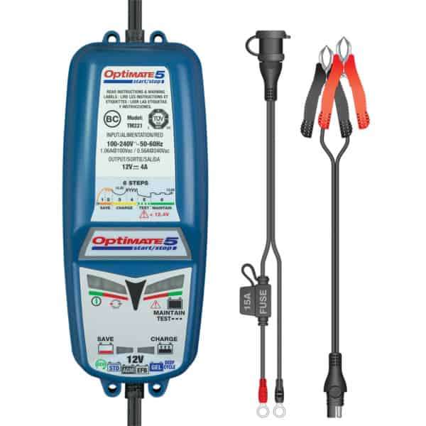 OptiMATE 5 TM-220 (6-Step Automatic 12V 4A Battery Charger (15-192Ah), Maintainer & Recovery) - I...