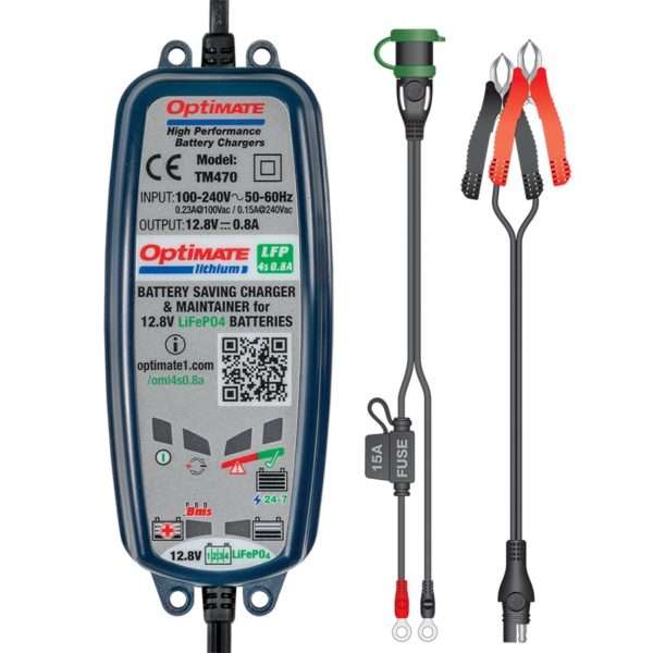 OptiMate Lithium 4s 0.8A TM-470 (8-Step 12.8/ 13.2V 0.8A Battery Saving Charger, Tester & Maintai...