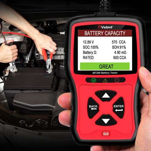 Vident iBT200 |  9V/12V/24V Car & Truck Battery Tester (100 to 2000CCA / VRLA, GEL, AGM, SLA)