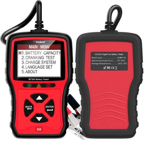 Vident iBT200 |  9V/12V/24V Car & Truck Battery Tester (100 to 2000CCA / VRLA, GEL, AGM, SLA)