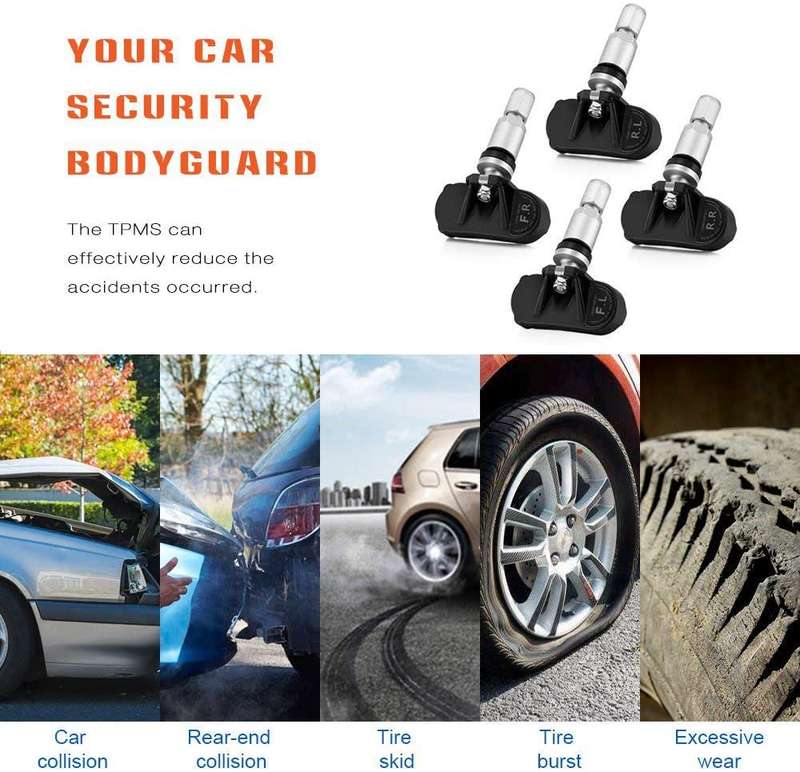 Wireless Car TPMS (Tyre Pressure Monitoring System) - Internal Sensors (Solar Powered & Windshiel...