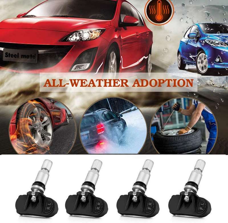 Wireless Car TPMS (Tyre Pressure Monitoring System) - Internal Sensors (Solar Powered & Windshiel...