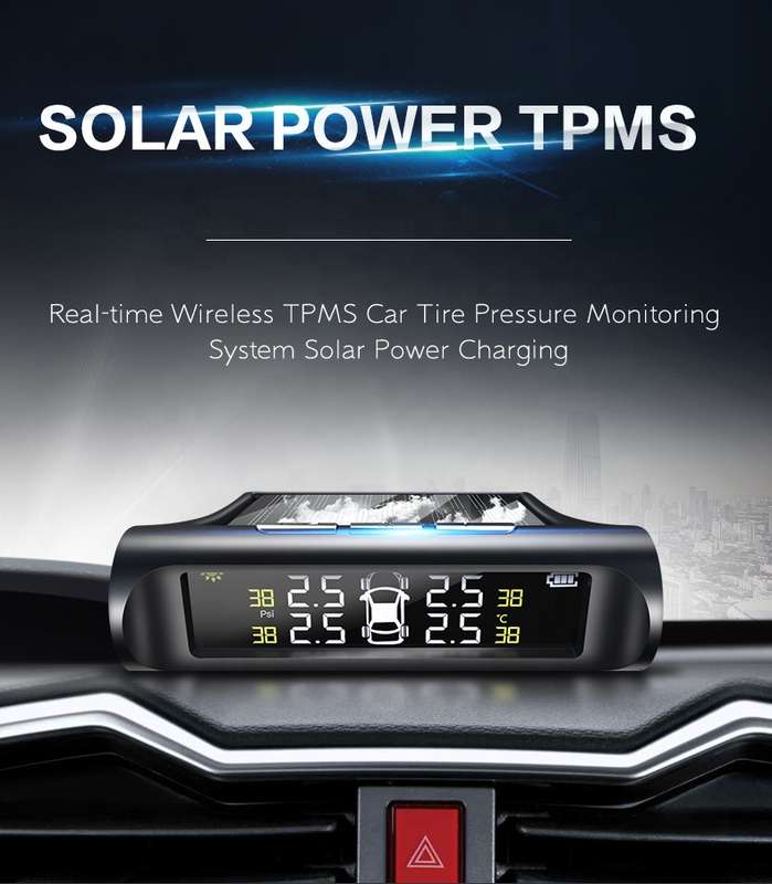 Wireless Car TPMS (Tyre Pressure Monitoring System) - External Sensors (Solar Powered)