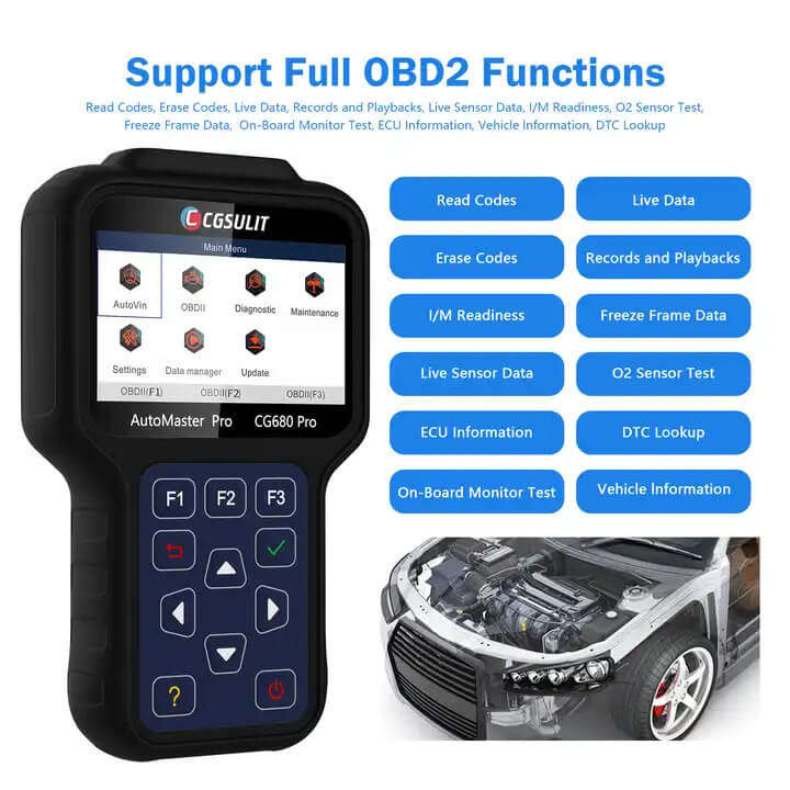 CG680 Pro all-system diagnostic scanner (80+ car makes)