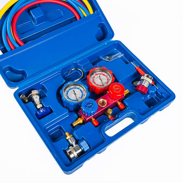 Manifold Gauge Set Diagnostic A/C Tool Kit R22 | R134a | R410a Refrigeration Brass Auto Service