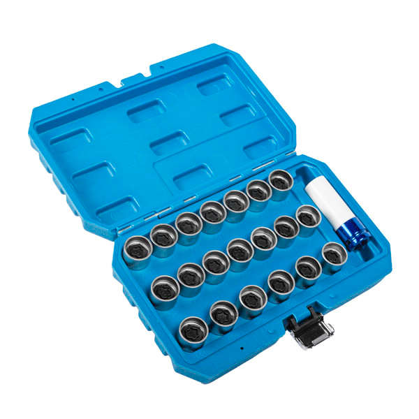 BMW Locking Wheel Nut Stud Remover Tool Kit 21pc Unique Master Lock Key Set