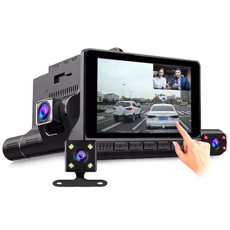 Car Dash Cam 1080P | 3 Cameras (Front, Inside & Rear) | G-sensor | Reverse Park Camera