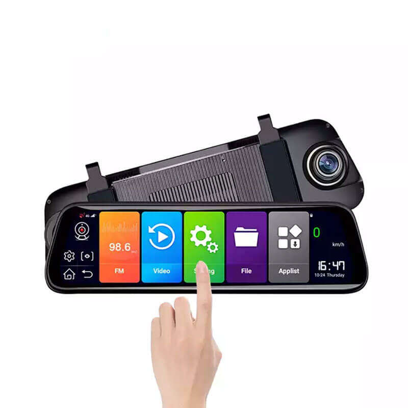 Car Rear View Mirror Bluetooth & Reverse Park Camera | 10 inch HD Touch Screen | GPS | WiFi | 4G