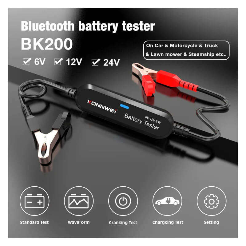 Konnwei BK200 Ultimate 6V/12V/24V Bluetooth Battery Tester