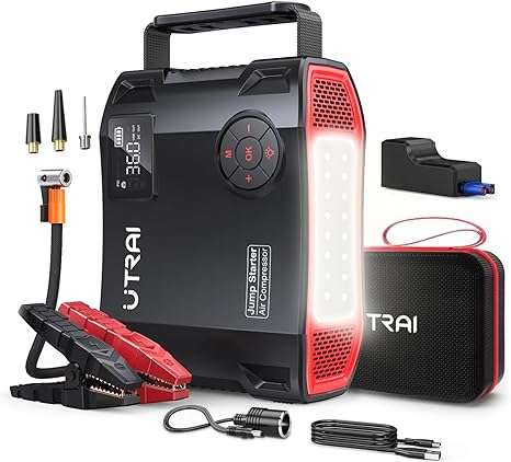 UTRAI JStar 5 Ultimate 4-in-1 Powerhouse  Jump Starter, Air Compressor, Power Bank, & LED Flas...