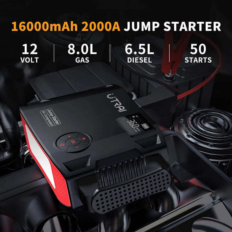 UTRAI JStar 5 Ultimate 4-in-1 Powerhouse  Jump Starter, Air Compressor, Power Bank, & LED Flas...