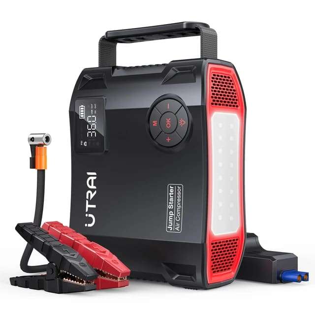 UTRAI JStar 5 Ultimate 4-in-1 Powerhouse  Jump Starter, Air Compressor, Power Bank, & LED Flas...