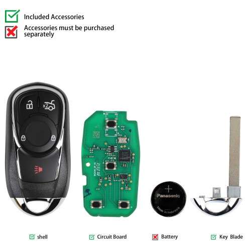 Autel IKEY Premium Style Smart Programmable Key 4 Buttons (Buick Style)