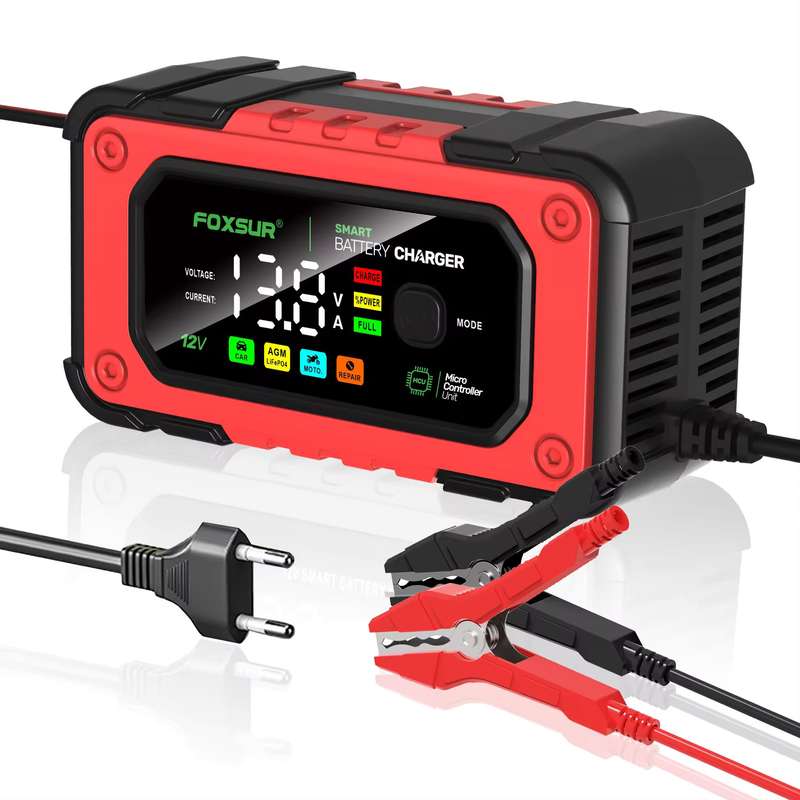Rechargeable Smart Fast Car Auto Lead-Acid Battery Charger with LCD Display 12V 7A