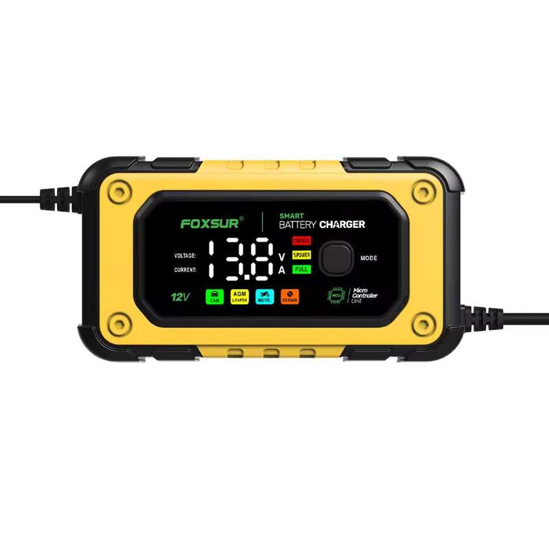 Rechargeable Smart Fast Car Auto Lead-Acid Battery Charger with LCD Display 12V 7A